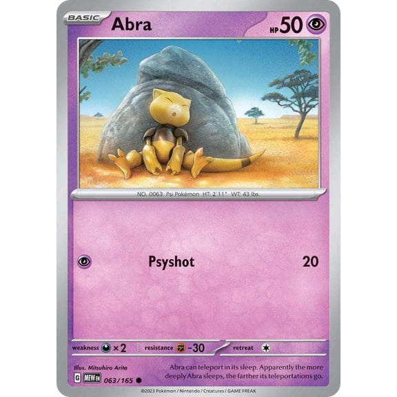 Pokemon Scarlet & Violet 151 Common Abra #63