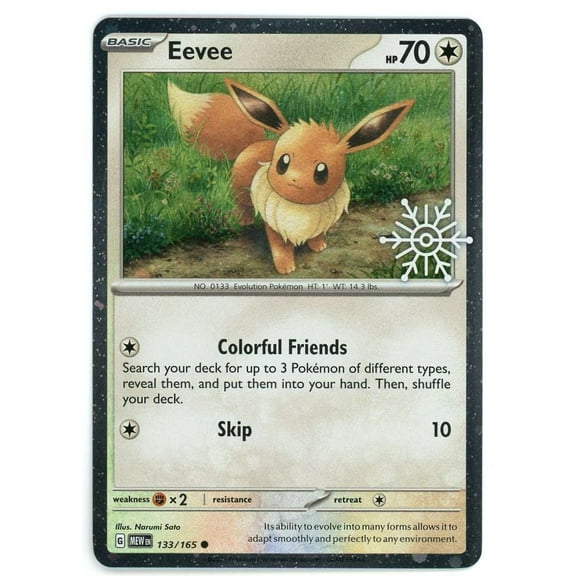 Pokemon Scarlet & Violet 151 Common Eevee #133 [Holiday Calendar Stamp]