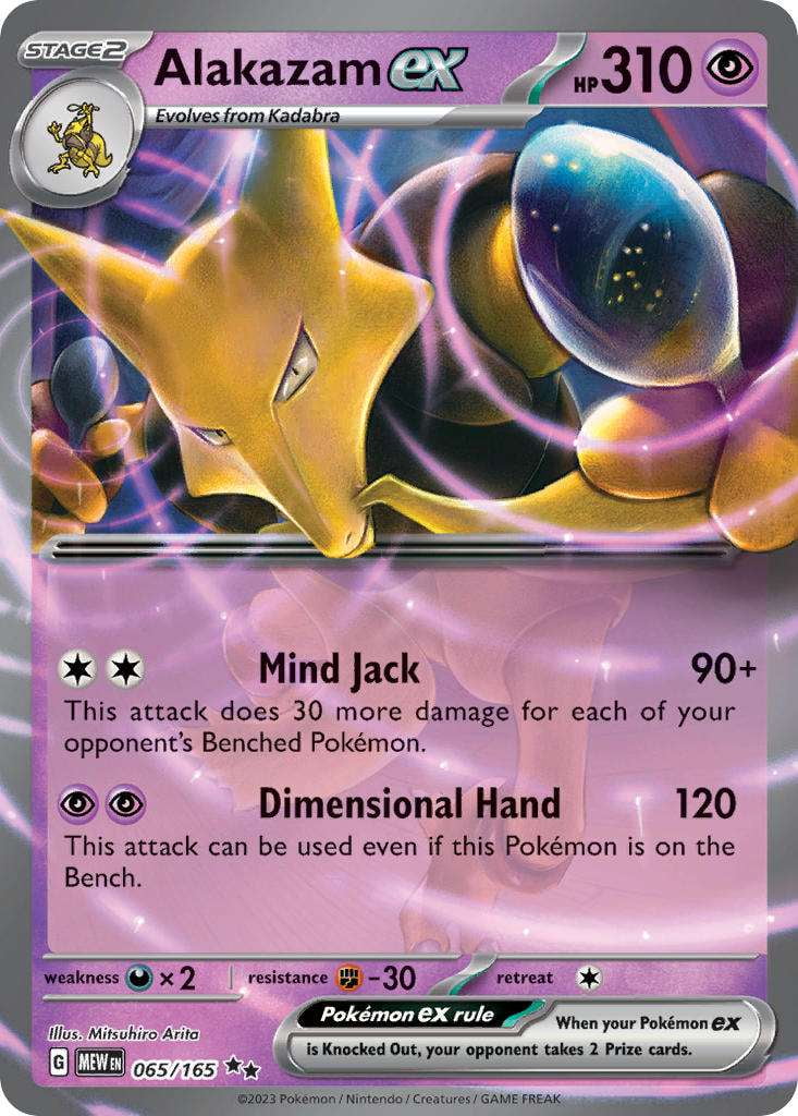 rare alakazam card Pokemon CGC10 M1S 071/063 AR Art 2025 PSA Japanese Psychic This attack does 50 more damage for each Energy on your opponents Active Pokemon 10+ Buy Alakazam ex #201/165 Scarlet