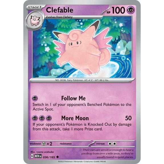 Pokemon Scarlet & Violet 151 Uncommon Clefable #36