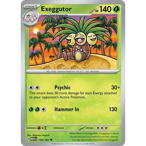 Pokemon Scarlet & Violet 151 Uncommon Exeggutor #103