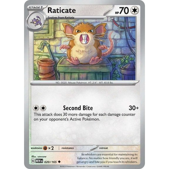 Pokemon Scarlet & Violet 151 Uncommon Raticate #20