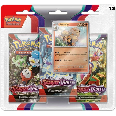 Pokemon Scarlet & Violet Base Set Arcanine Special Edition (3 Booster Packs & 1 Foil Promo Card)