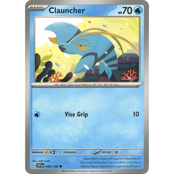 Pokemon Scarlet & Violet Base Set Common Clauncher #49