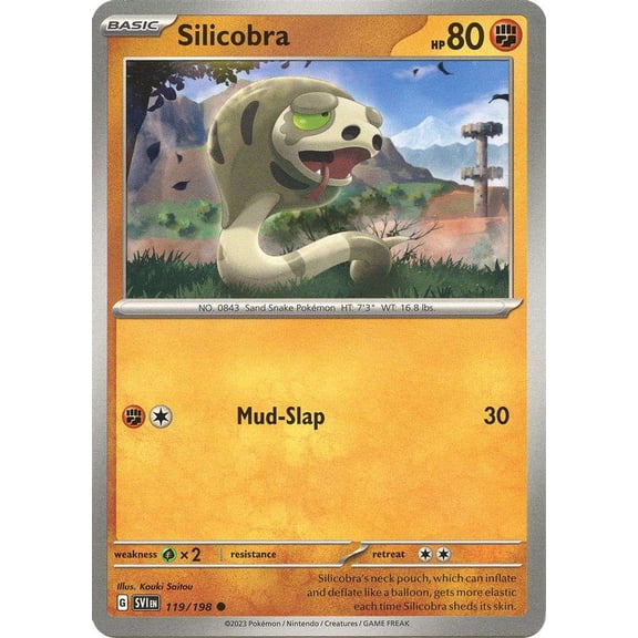 Pokemon Scarlet & Violet Base Set Common Silicobra #119