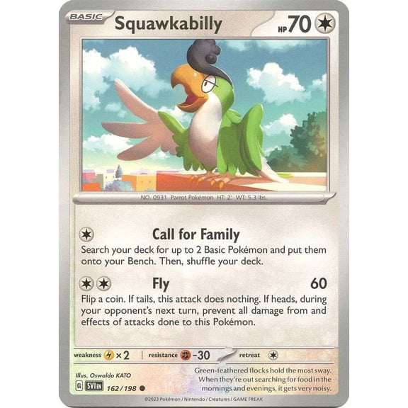 Pokemon Scarlet & Violet Base Set Common Squawkabilly #162