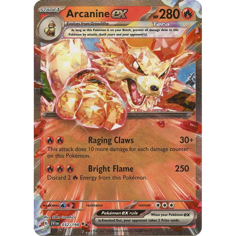 Pokemon Scarlet & Violet Base Set Double Rare Arcanine ex #32/198 -  Walmart.com
