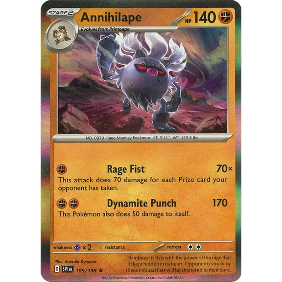 Pokemon Scarlet & Violet Base Set Holo Rare Annihilape #109