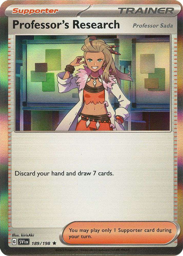 Pokemon Scarlet & Violet Base Set Holo Rare Professor's Research #189/198 (Sada) - Walmart Business Supplies Pokemon Scarlet & Violet Base Set Holo Rare Professor's Research #189/198 (Sada) - Walmart Business Supplies