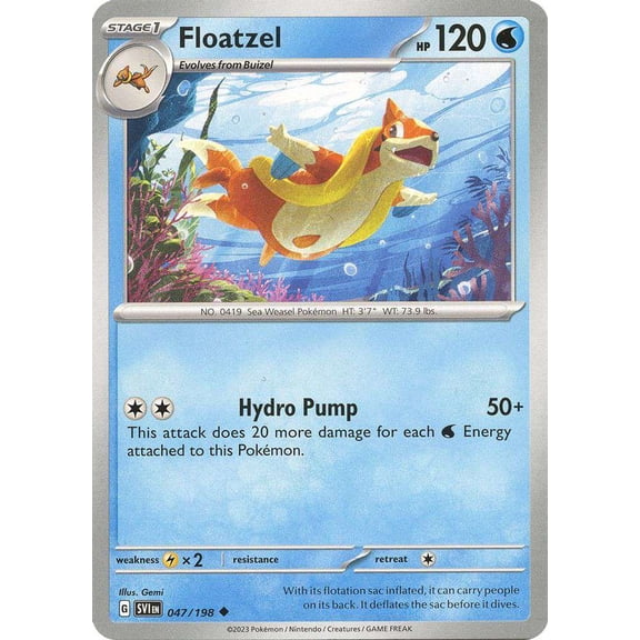 Pokemon Scarlet & Violet Base Set Uncommon Floatzel #47