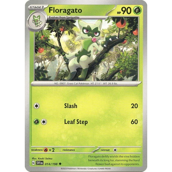 Pokemon Scarlet & Violet Base Set Uncommon Floragato #14