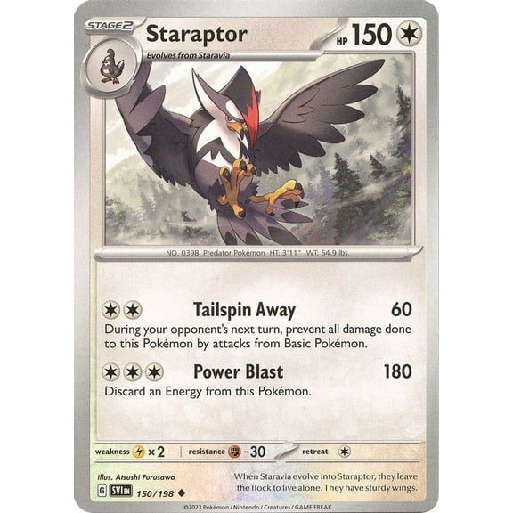 Pokemon Scarlet & Violet Base Set Uncommon Staraptor #150