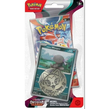 Pokemon Scarlet & Violet Base Set Wooper Checklane BLISTER Pack (Booster Pack, Promo Card & Coin)