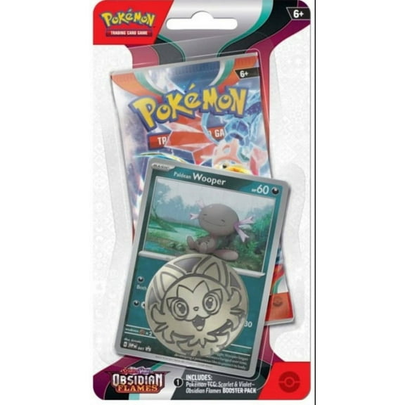 Pokemon Scarlet & Violet Base Set Wooper Checklane BLISTER Pack (Booster Pack, Promo Card & Coin)
