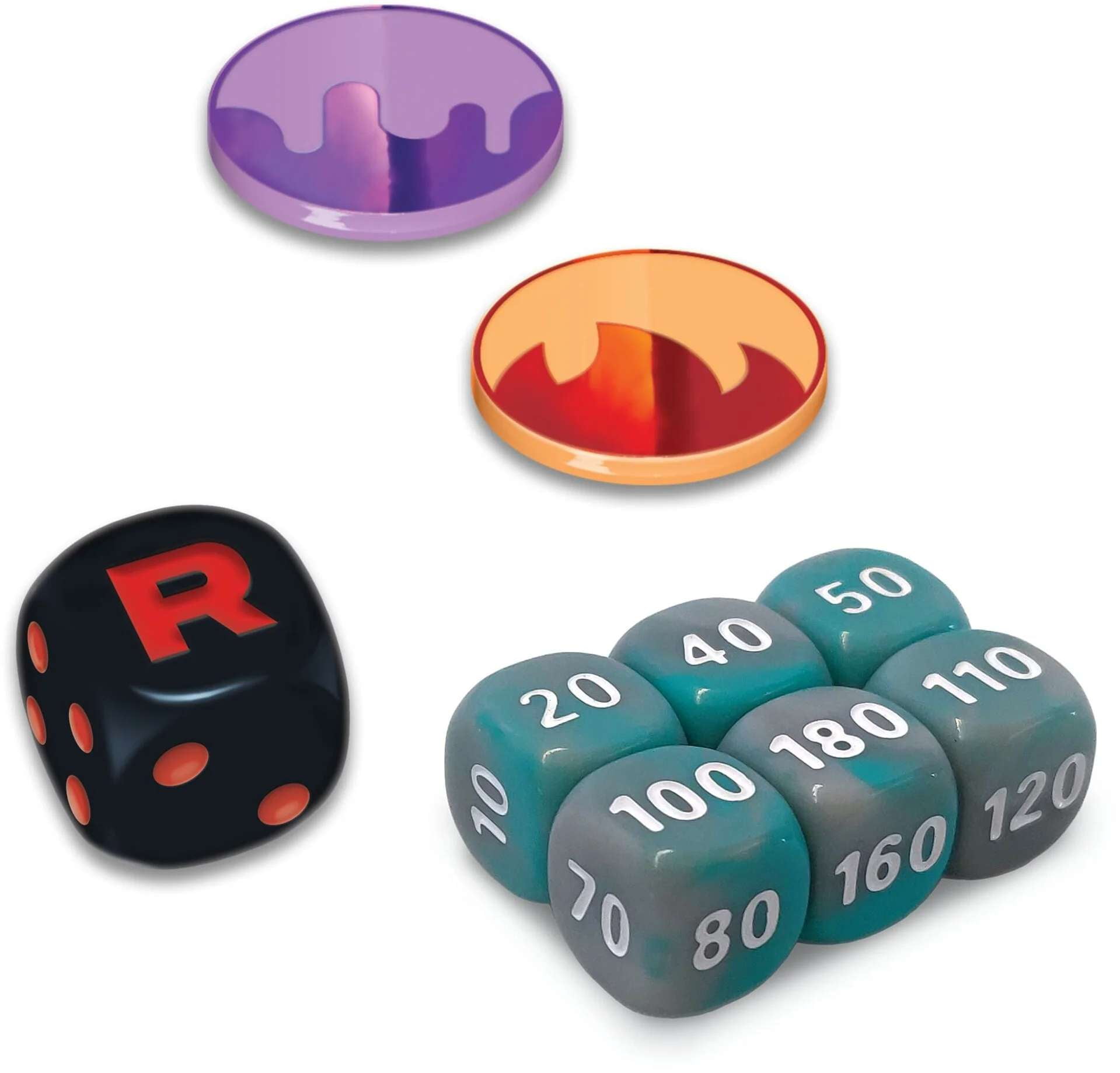 Pokemon Scarlet & Violet Destined Rivals Damage Counter Dice, Coin-Flip Die  & 2 Condition Markers - Walmart.com
