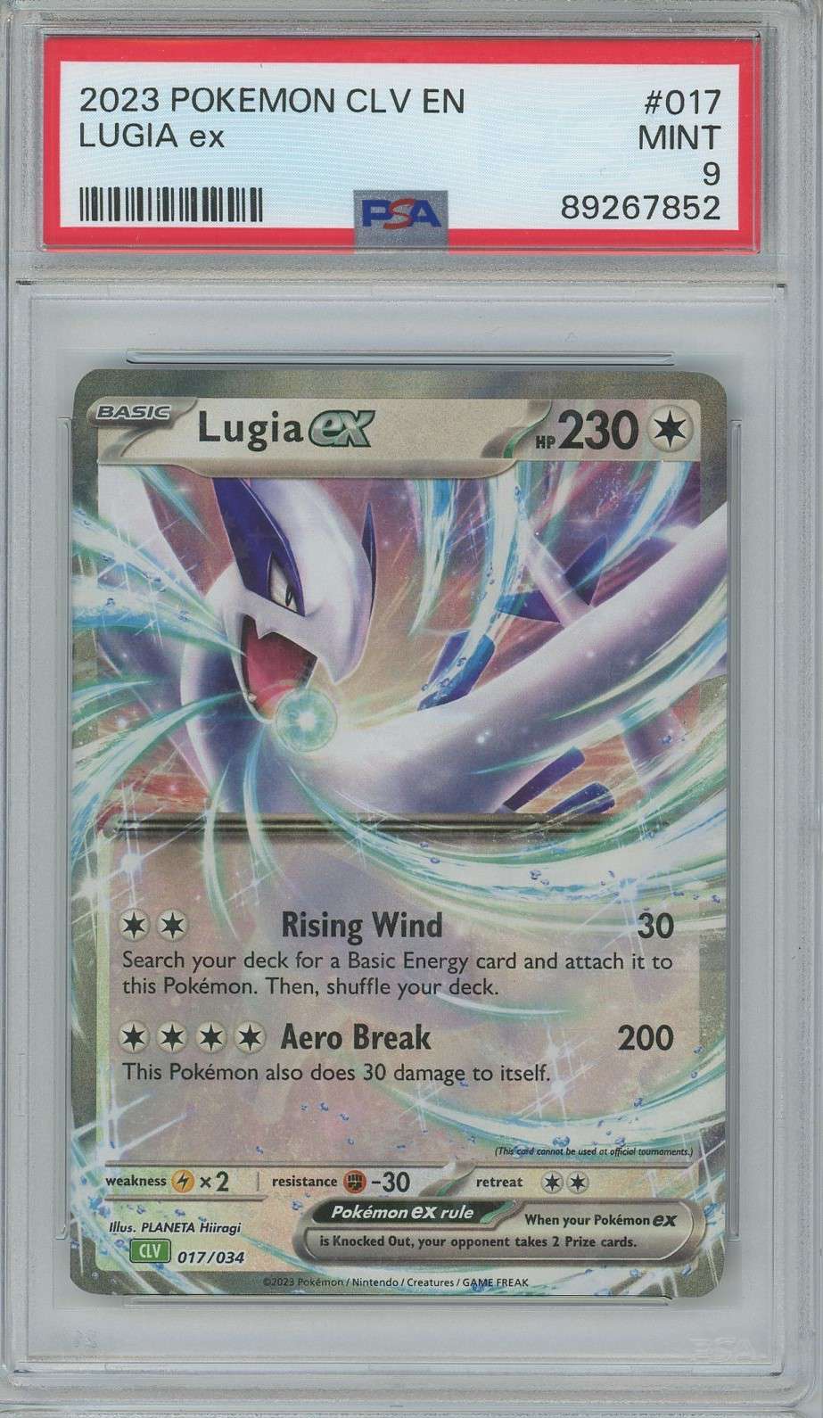 lugia holo pokemon card Neo Genesis Japanese PSA 10 TBC Games Lightning Elemental Blast (90) Discard a Fire Energy card Lugia Holo No.249 Neo Genesis