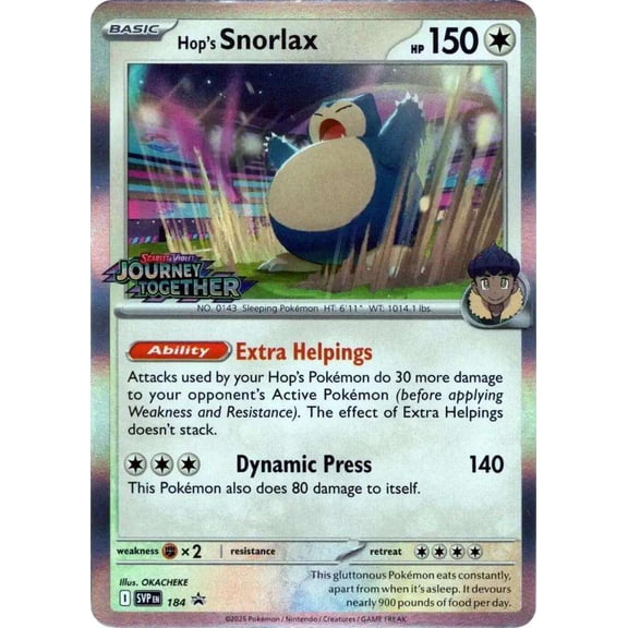 Pokemon Scarlet & Violet Hop's Snorlax Promo Single Card
