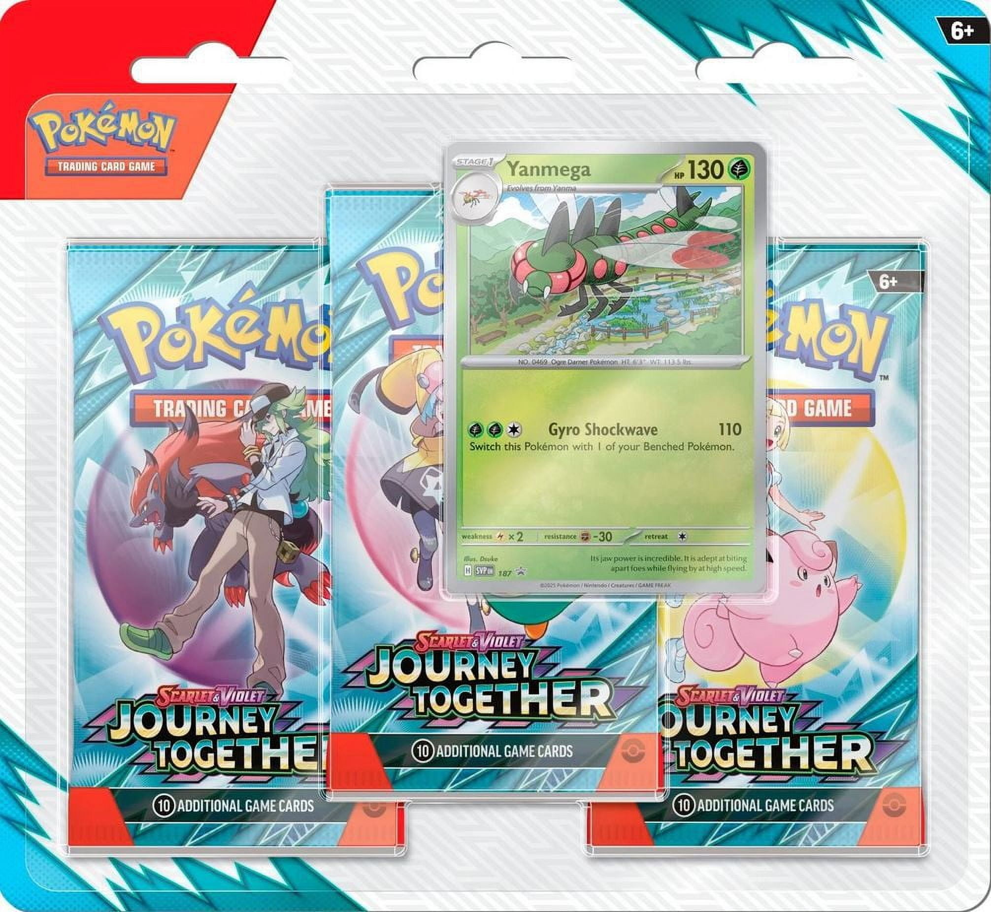 Pokemon Scarlet \u0026 Violet Journey Together Yanmega 3-Booster Blister Pack (3 Booster Packs \u0026 1 Foil Promo Card)