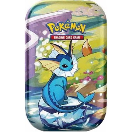 Pokemon Scarlet & Violet Prismatic Evolutions Vaporeon Mini Tin (2 Booster Packs & Tin)