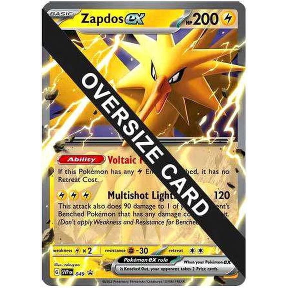 Pokemon Scarlet & Violet Promo Zapdos ex #049 (Oversize Card)