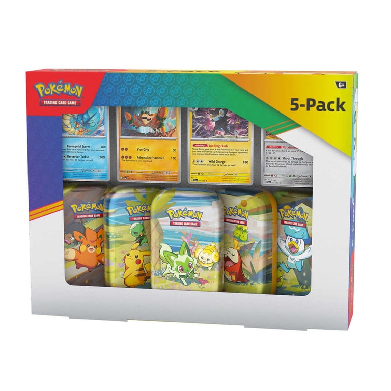 Pokemon Scarlet & Violet Series 5-pack Mini Tins + 4 Promo Cards Pokemon Scarlet & Violet Series 5-pack Mini Tins + 4 Promo Cards