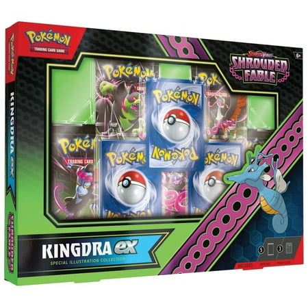 Pokemon Scarlet & Violet Shrouded Fable Kingdra ex Special Illustration Collection (5 Booster Packs, 3 Promo Cards & More)
