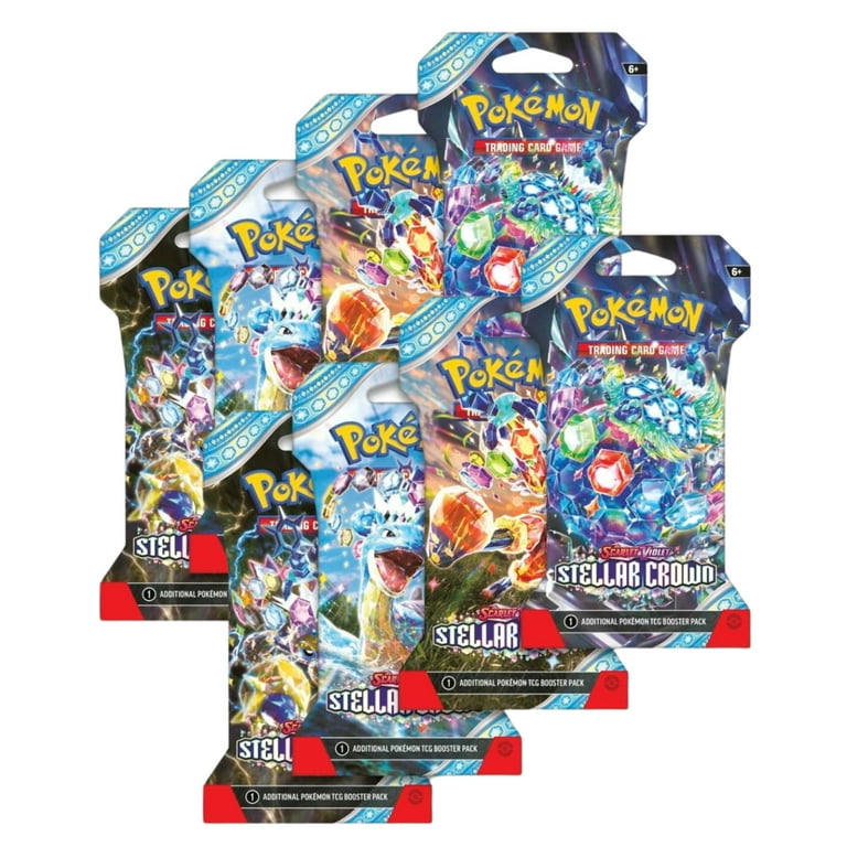 Pokemon Scarlet Violet Stellar Crown, 8 Sleeved Booster Packs, 80