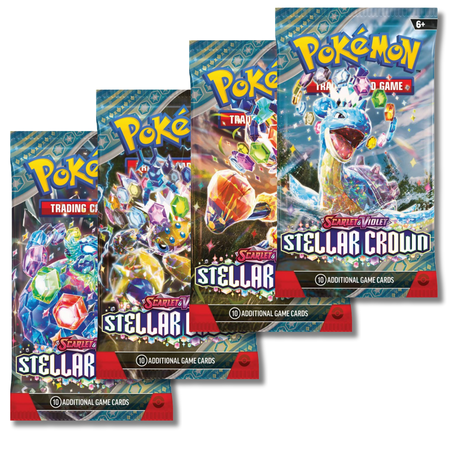 Pokemon Scarlet \u0026 Violet Stellar Crown Art Bundle (4 Booster Packs)
