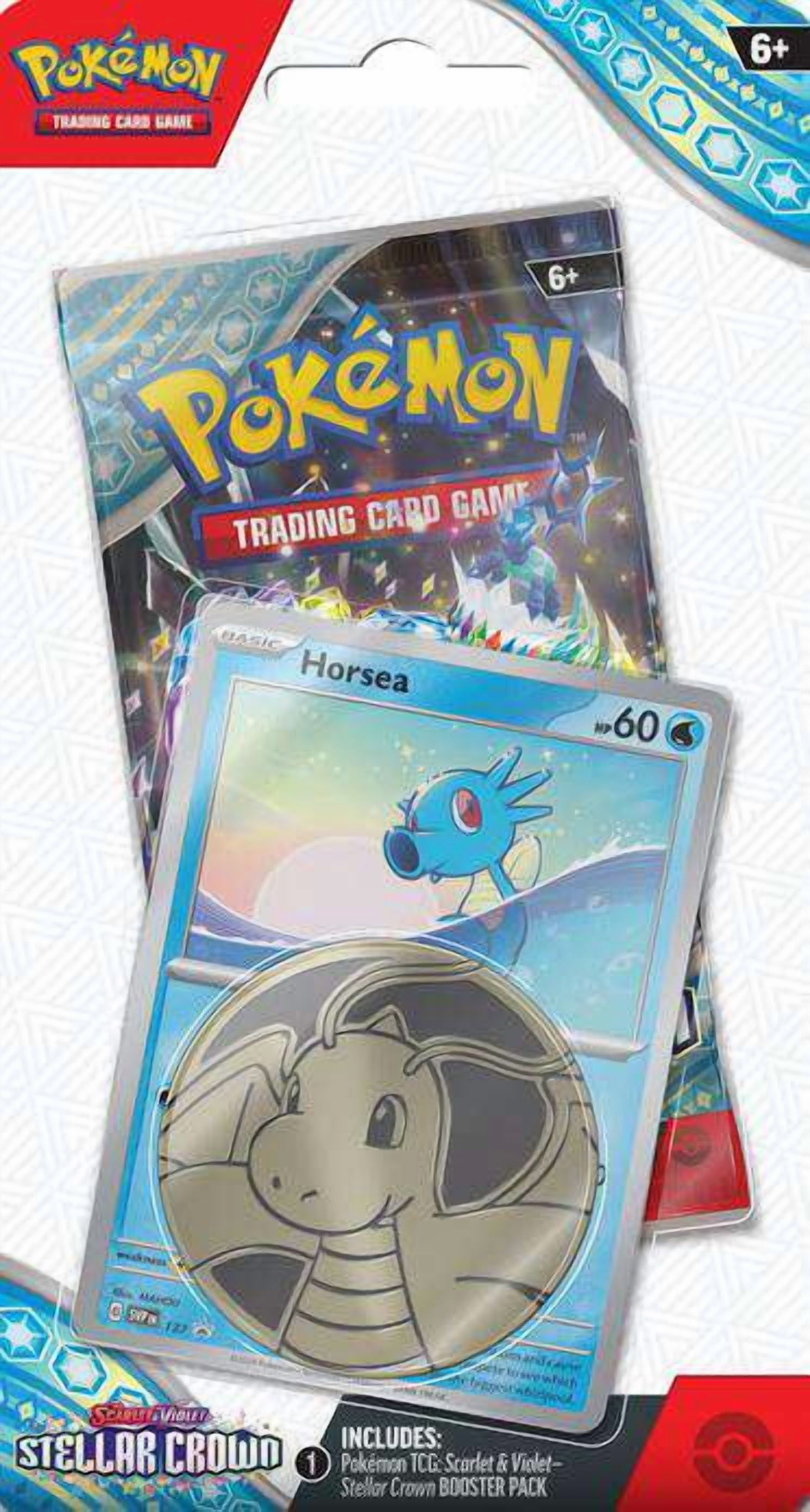 Pokemon Scarlet & Violet Stellar Crown Horsea Blister Pack (Booster Pack, Promo  Card & Coin) - Walmart.com