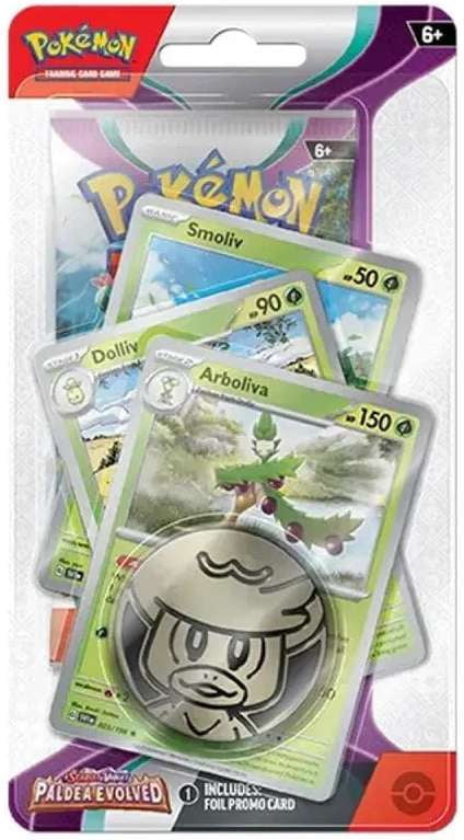 Pokemon Scarlet & Violet Surging Sparks Arboliva, Dolliv & Smoliv Checklane  BLISTER Pack [Booster Pack, 3 Promo Cards & Large Coin] - Walmart.com