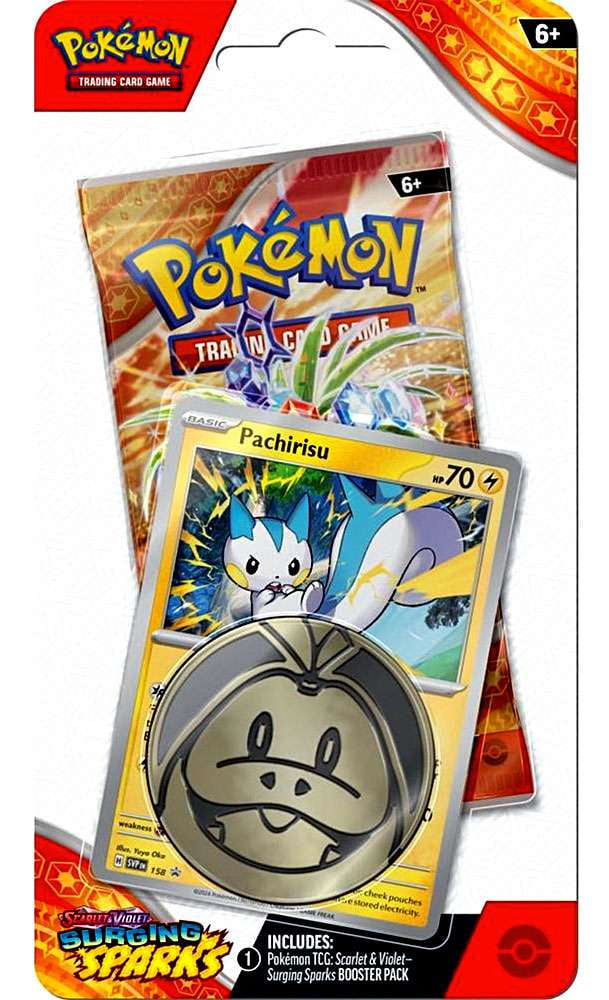 Pokemon Scarlet \u0026 Violet Surging Sparks Pachirisu Checklane BLISTER Pack (Booster Pack, Promo Card \u0026 Coin)