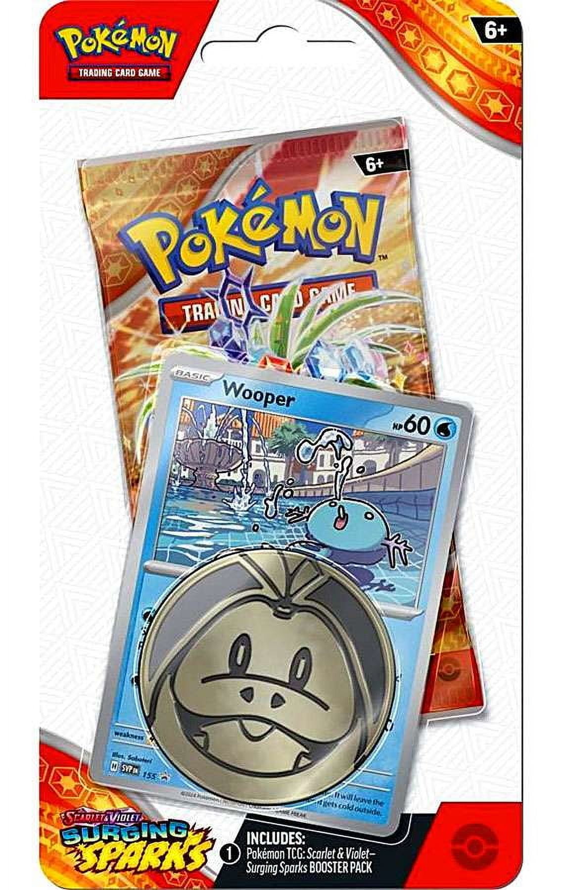 Pokemon Scarlet \u0026 Violet Surging Sparks Wooper Checklane BLISTER Pack (Booster Pack, Promo Card \u0026 Coin)