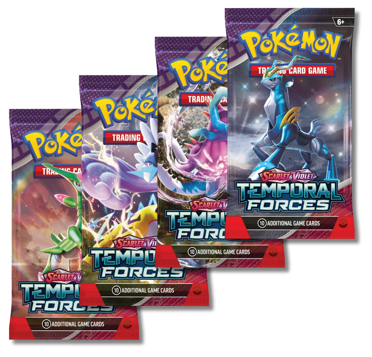 Pokemon Scarlet & Violet Temporal Forces | 4 Booster Packs - Walmart.com Pokemon Scarlet & Violet Temporal Forces | 4 Booster Packs - Walmart.com