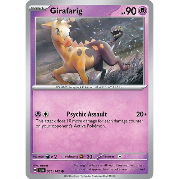 Pokemon Scarlet & Violet Temporal Forces Common Girafarig #66