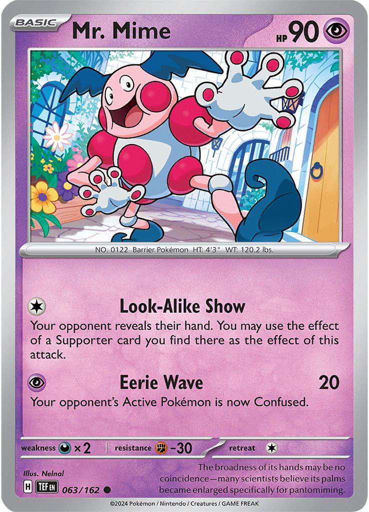 Pokemon Scarlet & Violet Temporal Forces Common Mr. Mime #63 - Walmart.com Pokemon Scarlet & Violet Temporal Forces Common Mr. Mime #63 - Walmart.com