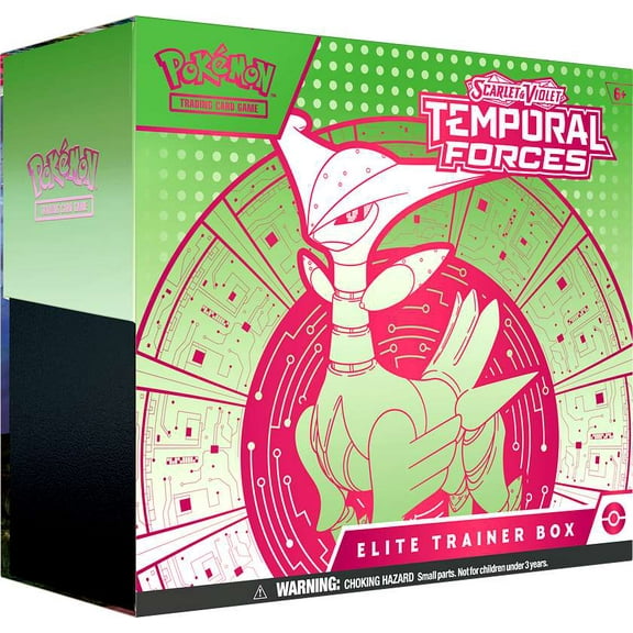Pokemon Scarlet & Violet Temporal Forces Iron Leaves Elite Trainer Box (9 Booster Packs, 1 Foil Promo Card, 65 Card Sleeves & More)