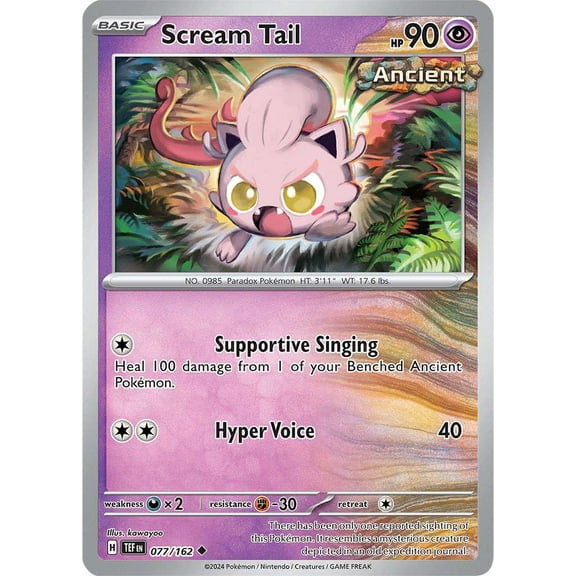 Pokemon Scarlet & Violet Temporal Forces Uncommon Scream Tail #77