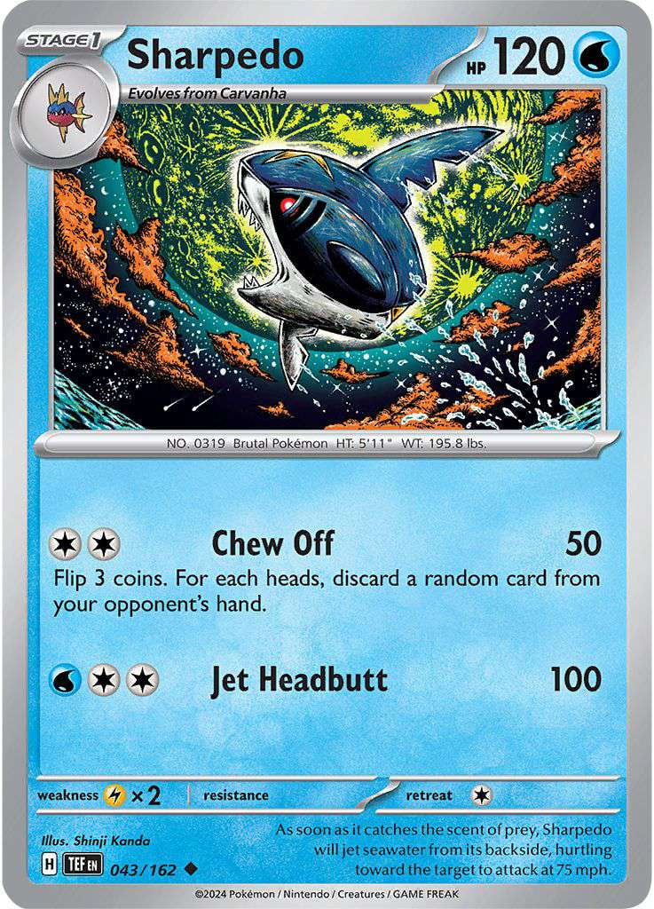 Pokemon Scarlet & Violet Temporal Forces Uncommon Sharpedo #43 - Walmart.com