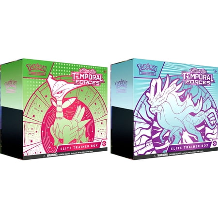 Pokemon Scarlet & Violet Temporal Forces Walking Wake & Iron Leaves Set of 2 Elite Trainer Boxes