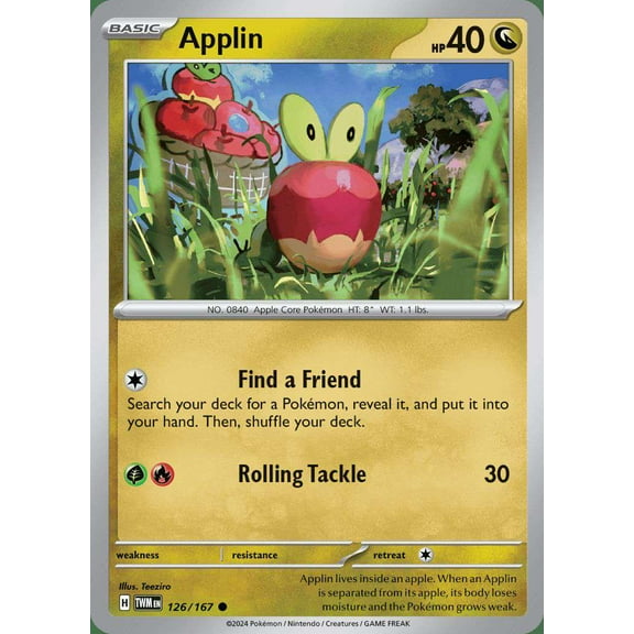 Pokemon Scarlet & Violet Twilight Masquerade Common Applin #126