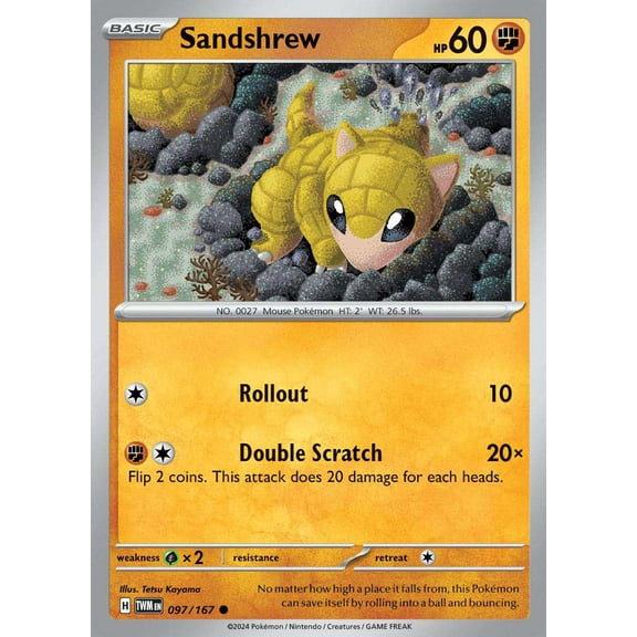 Pokemon Scarlet & Violet Twilight Masquerade Common Sandshrew #97