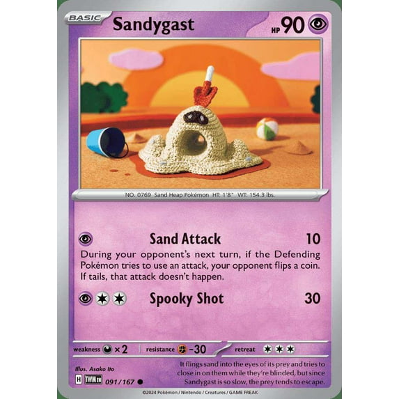 Pokemon Scarlet & Violet Twilight Masquerade Common Sandygast #91