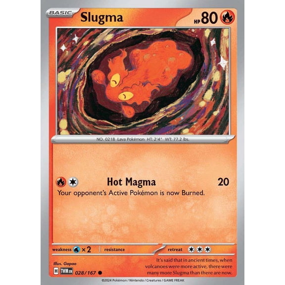 Pokemon Scarlet & Violet Twilight Masquerade Common Slugma #28