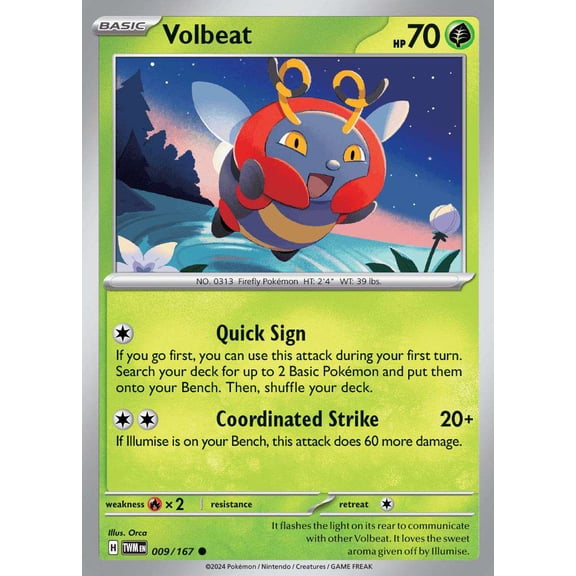 Pokemon Scarlet & Violet Twilight Masquerade Common Volbeat #9