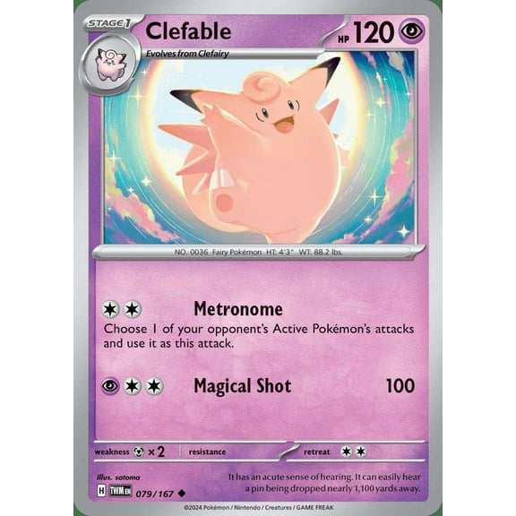 Pokemon Scarlet & Violet Twilight Masquerade Uncommon Clefable #79