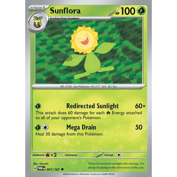 Pokemon Scarlet & Violet Twilight Masquerade Uncommon Sunflora #7