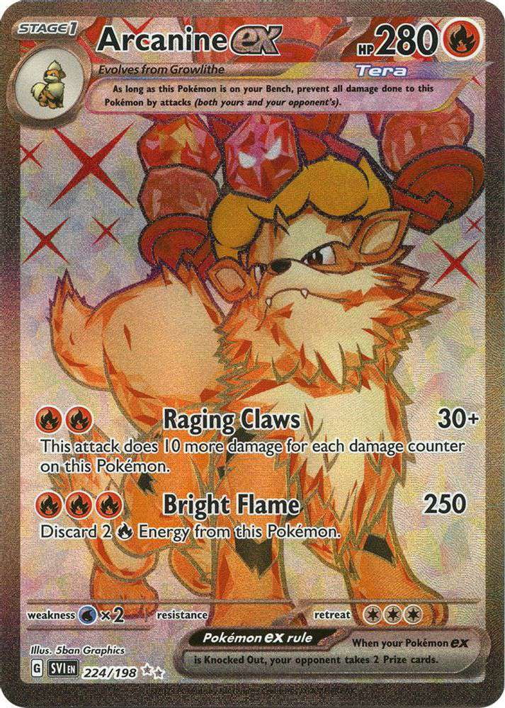 Pokemon Scarlet & Violet Ultra Rare Arcanine ex #224/198 - Walmart.com