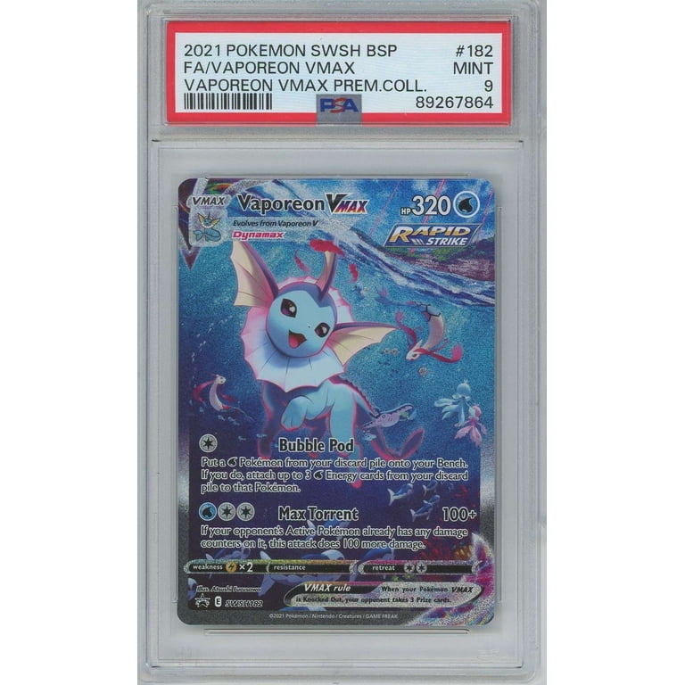 Pokemon Scarlet & Violet Vaporeon Vmax SWSH182 (Mint 9) - Walmart.com