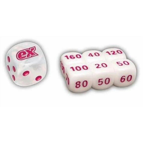 Pokemon Scarlet & Violet White Flare Damage Counter Dice, Coin-Flip Die & 2 Condition Markers