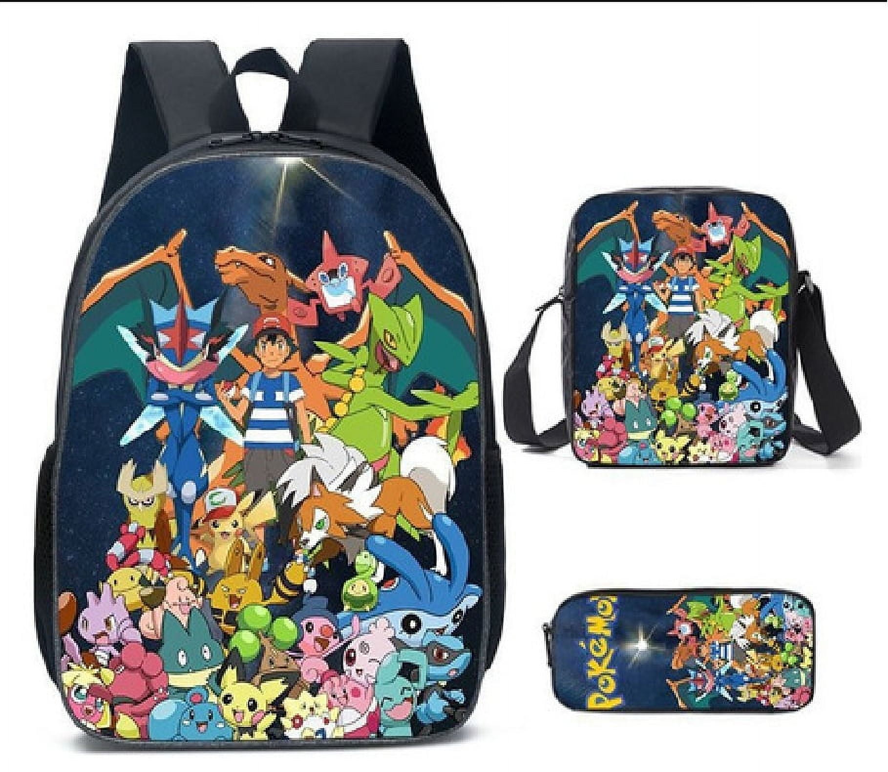 Pokemon School Backpack 3 Piece Set for Girls Backpack with Lunch Bag